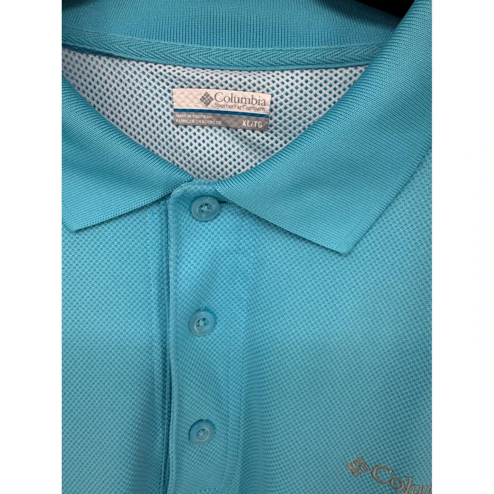 Columbia Mens XL/TG Blue PFG Omni Shade Golf‎ Polo Shirt Short Sleeve